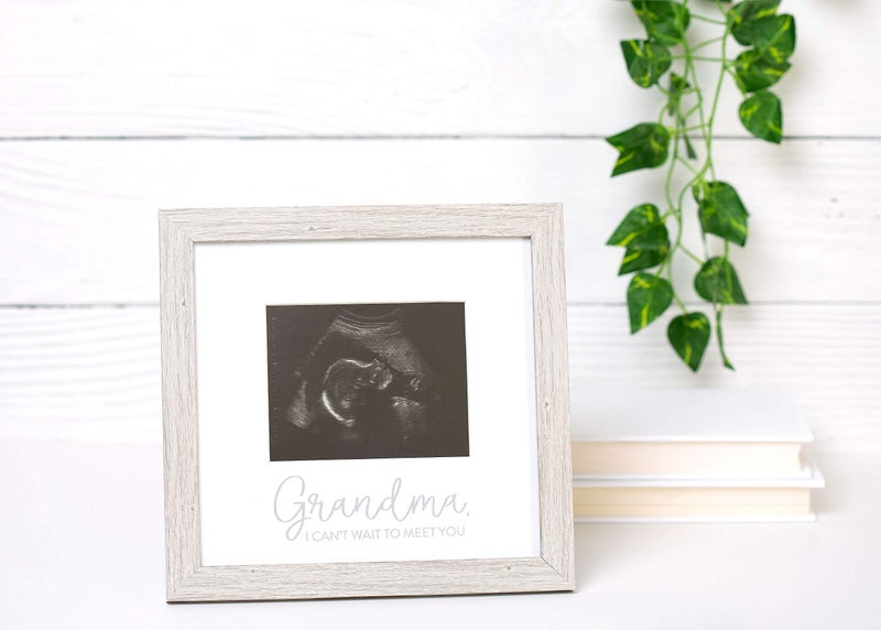Kate & Milo Rustic Grandma Sonogram Picture Frame, Pregnancy Announcement, Ultrasound Baby Photo Frame, Gender-Neutral Baby Keepsake Frame, Tabletop And Wall DÃ©cor, 4x5 Photo Insert, Distressed Gray - Image 2